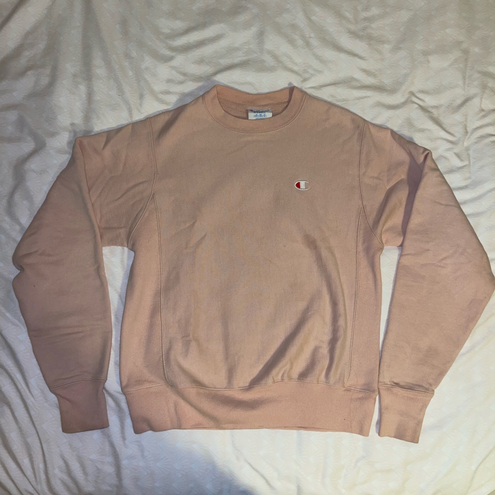 Pink Champion Reverse Weave Crew Neck, XS